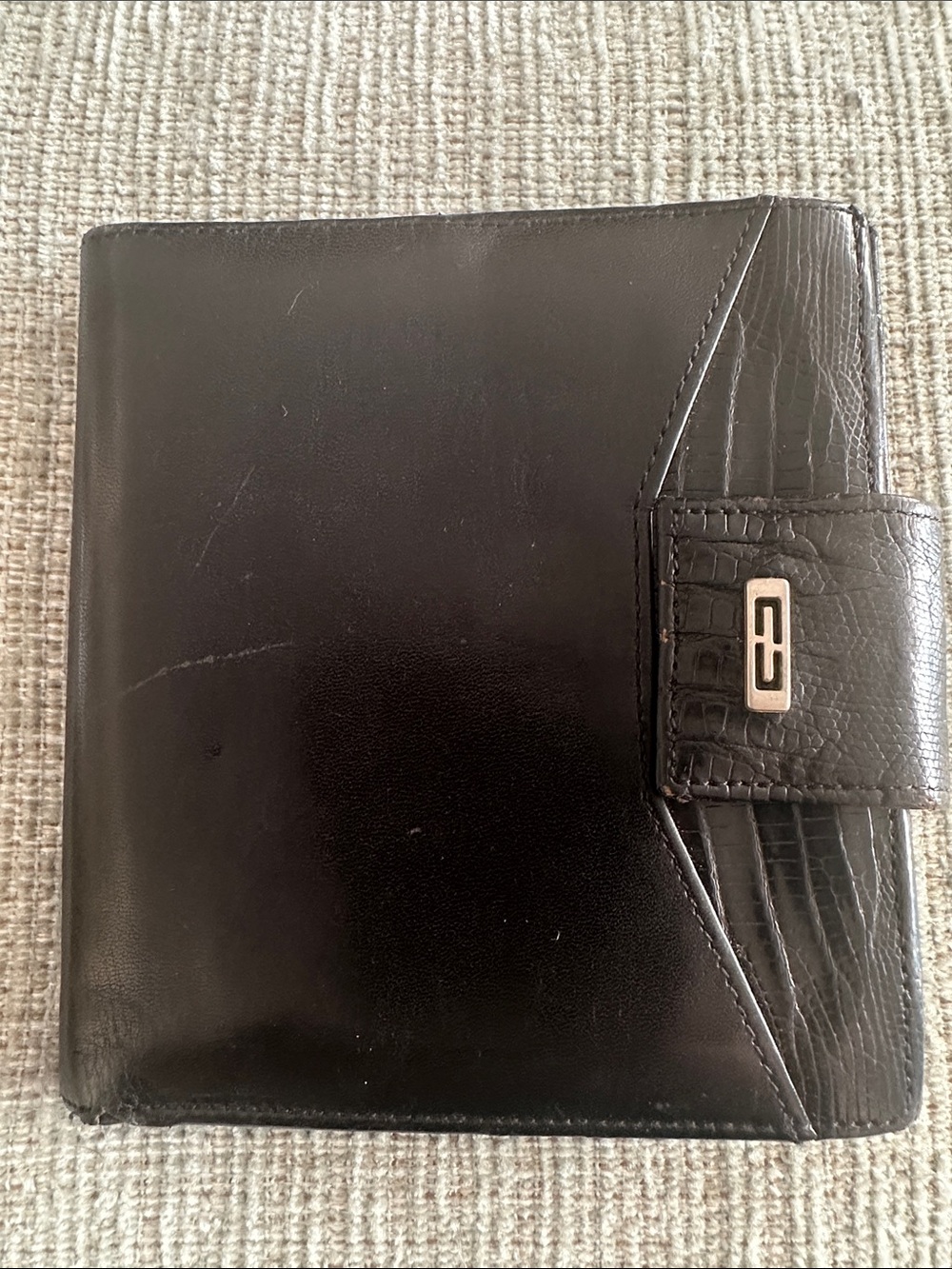 Black Prym Leather Vintage Bifold Wallet with Lizard Accent from Gary’s in CA